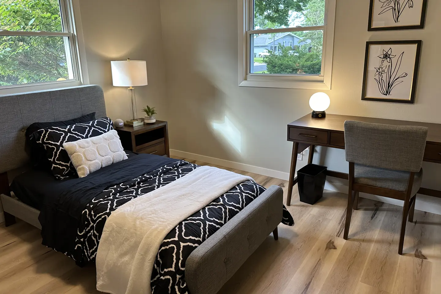 Furnished room at the IMPACT House