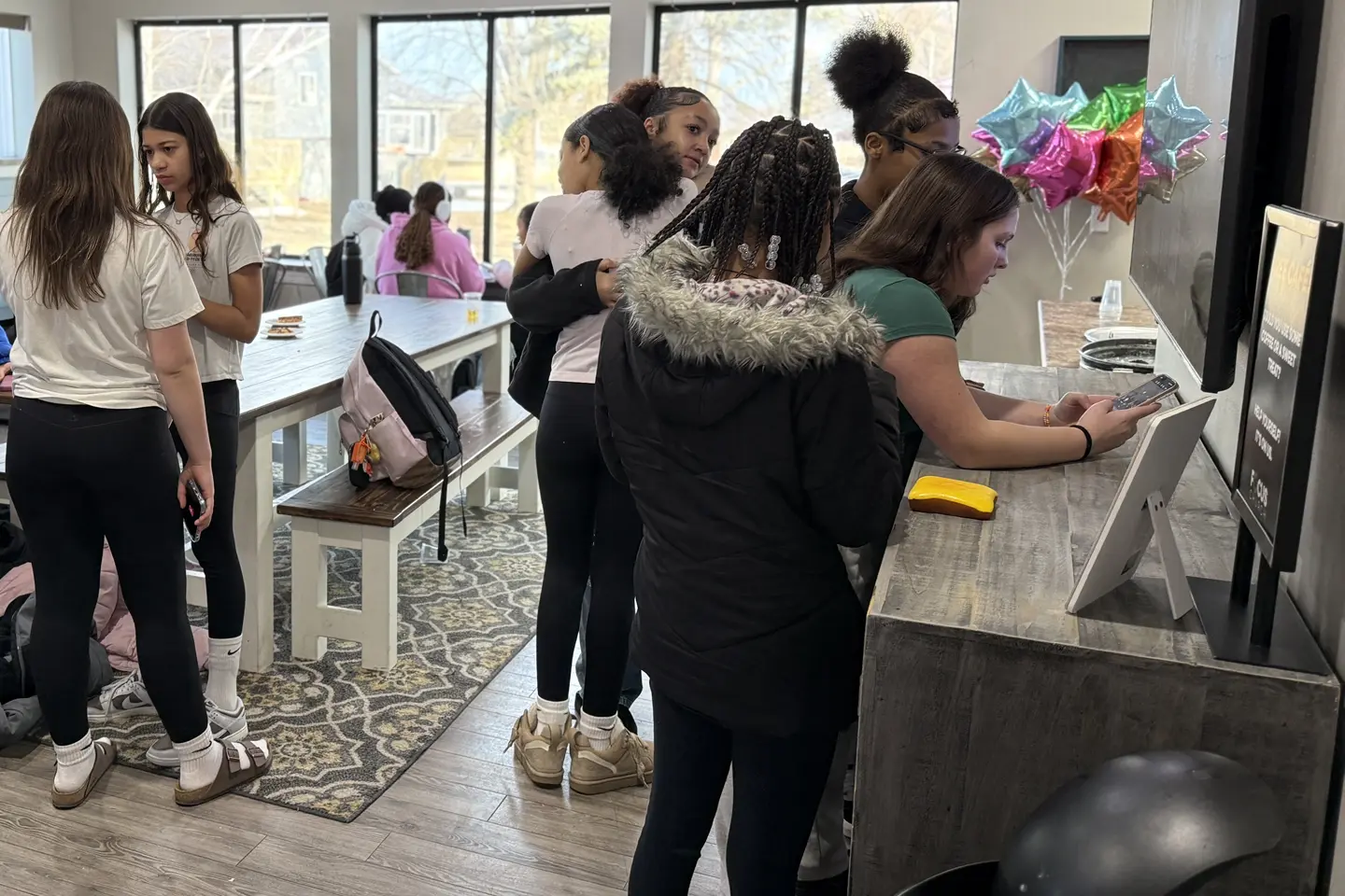 Middle Schoolers in the cafe at SNAP Mornings